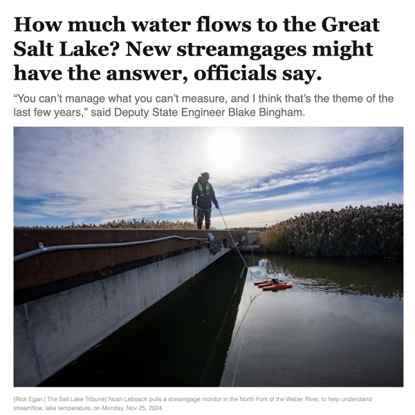 How much water flows to the Great Salt Lake? New streamgages might have the answer, officials say.