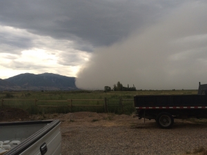 Photograph courtesy of Chris Brown: Dust Off Of Farmington Bay, July 25, 2018
