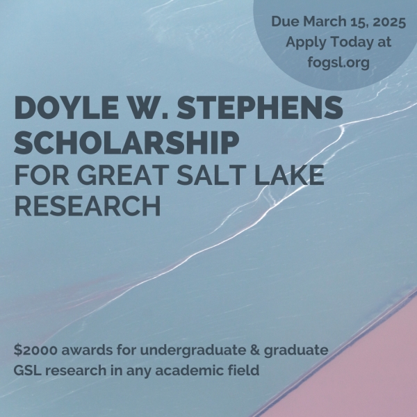 Call for Applications: Doyle W. Stephens Scholarship for Great Salt Lake Research