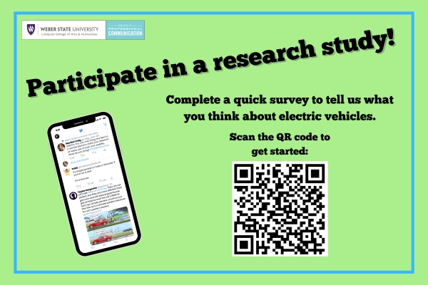 Weber State University: Electric Vehicle Survey Participants Needed